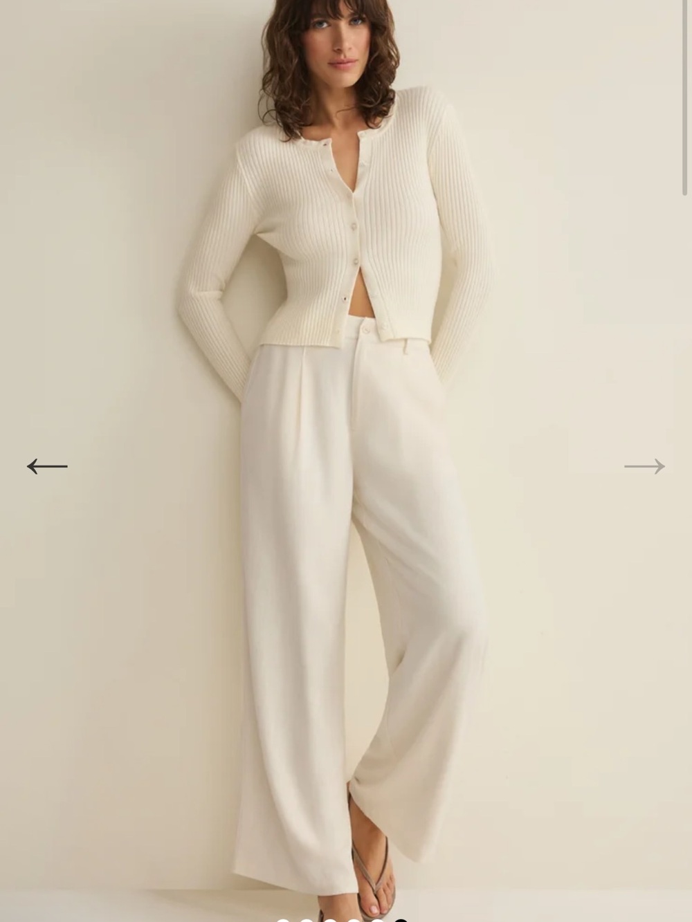 Z supply VISTA LINEN PANT Wide-Leg - Color: salt - size M